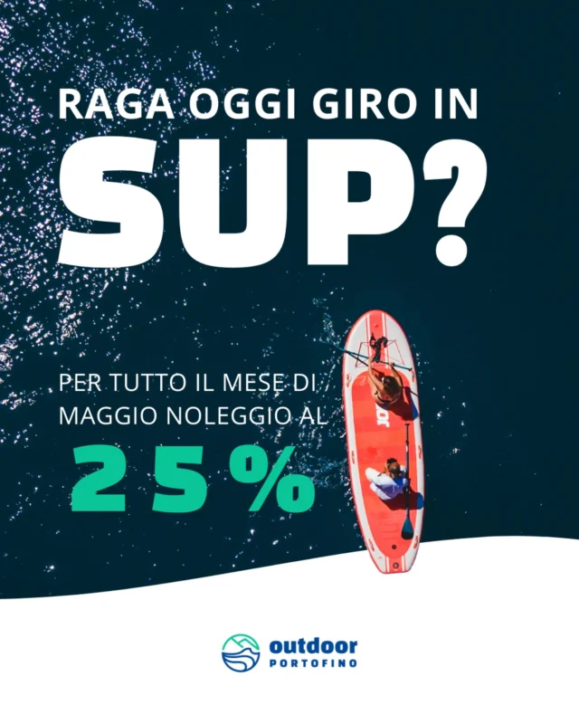 🌊 Raga, oggi giro in SUP?
Come si fa a dire di no con queste giornate pazzesche? Lascia la riva e tuffati nell’avventura: per tutto maggio ti regaliamo il 25% di sconto sul noleggio di kayak, SUP, mega SUP e molto altro!

Che tu voglia esplorare calette segrete, sfidare le onde o semplicemente rilassarti cullatə dall’acqua, qui trovi l’attrezzatura perfetta per una giornata da ricordare.

E se non vuoi più rinunciare a questa libertà… 
🤸‍♀️ Iscriviti alla community OPeople e il 25% di sconto sarà tuo tutto l’anno, ogni volta che vorrai pagaiare verso nuove emozioni!

Scopri di più presso la nostra sede 📍Spiaggia di Niasca, Paraggi

—

🇬🇧

🌊 Hey guys, SUP tour today?
How can you say no with these amazing spring days? Leave the shore behind and dive into adventure: all through May, we’re giving you **25% off** on rentals-kayak, SUP, mega SUP and more!

Whether you want to explore hidden coves, ride the waves, or just relax and float, we’ve got the perfect gear for an unforgettable day.

And if you never want to give up this freedom… 
🤸‍♀️ Join the OPeople community and enjoy 25% off all year, every time you’re ready to paddle into new adventures!

Find out more at our center 📍Niasca Beach, Paraggi

#outdoorportofino #kayakrent #outdooractivities #outdoor #rentdiscount #outdoordiscount #lamialiguria #sup #kayak #paraggi #portofino